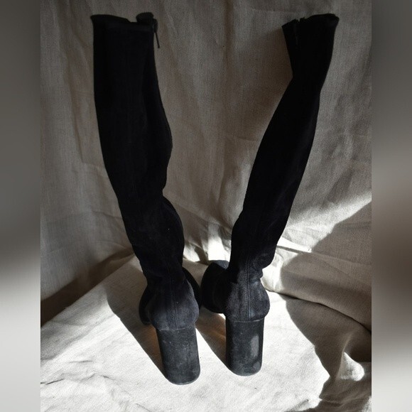 Ann Demeulemeester Black Velluto Suede Knee High Heeled Boots Sz 38 (7.5") - Picture 10 of 14